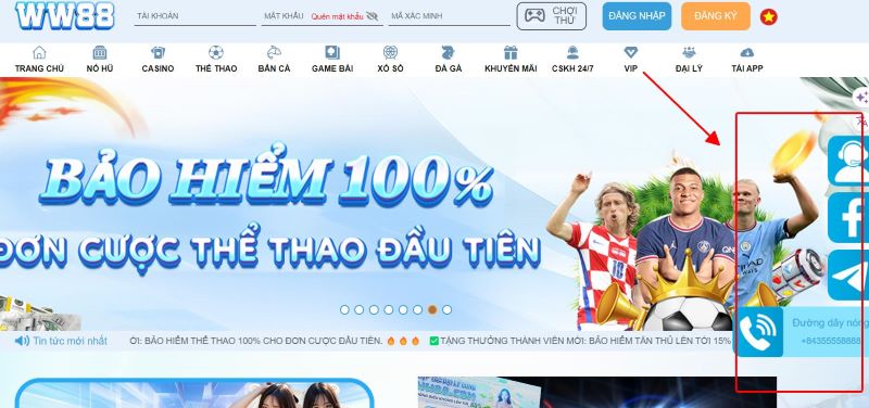 Gọi đến hotline hỗ trợ tại WW88 khi cần giúp đỡ 