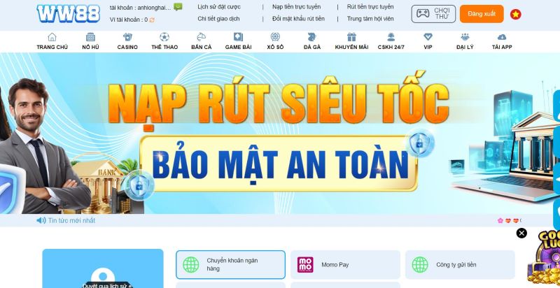 Hướng dẫn nạp tiền WW88 đơn giản và nhanh gọn 